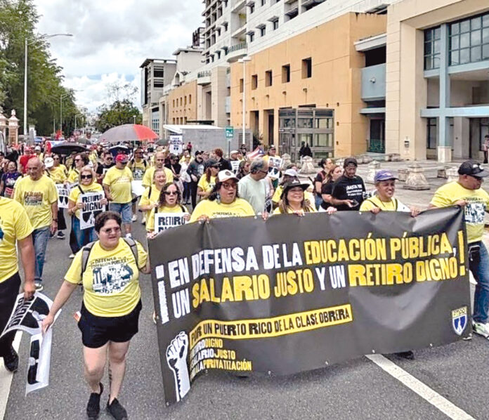 Pasadas manifestaciones. Imagen suministrada: Federación de Maestros.
